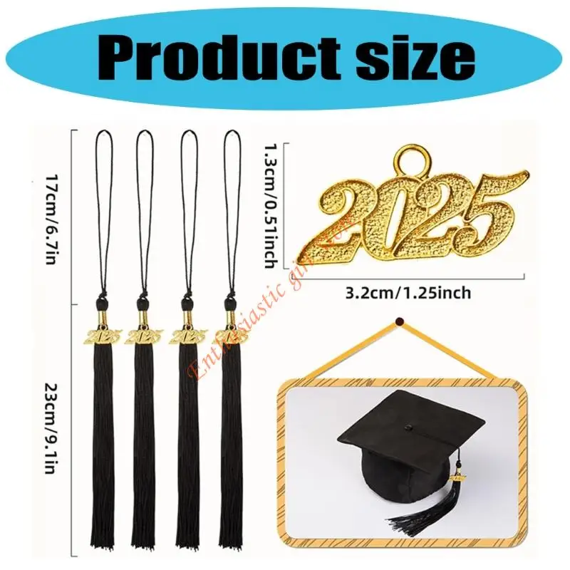 10PCS 2025 졸업 모자 술 매력 졸업 가운 모자 장식 술 대학 및 학교 졸업생 RXJB