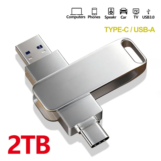 Large Capacity USB Flash Drive 16TB Type-C Interface High Speed Memoria USB Pendrive 8TB 4TB Silvery External Storage U Disk 2TB 1