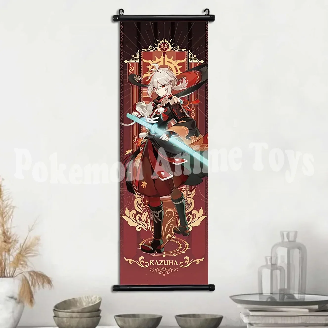 Vibrant Genshin Impact Anime Wall Art Canvas Scroll - Home Decor & Gift