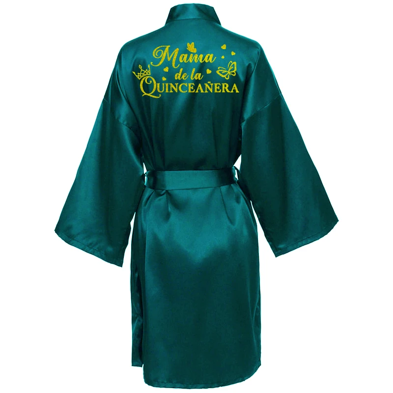 Princess Sweet 15 Years Girl Birthday Party Robes Quinceanera Robe Mis XV Bathrobe Silkly Nightgown