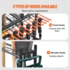 SucceBuy 16 Slots Garden Tool Organizer Yard Tool Tower Rack with Hooks Wheels Long-Handled Rake Stand Holder for Garage Storage