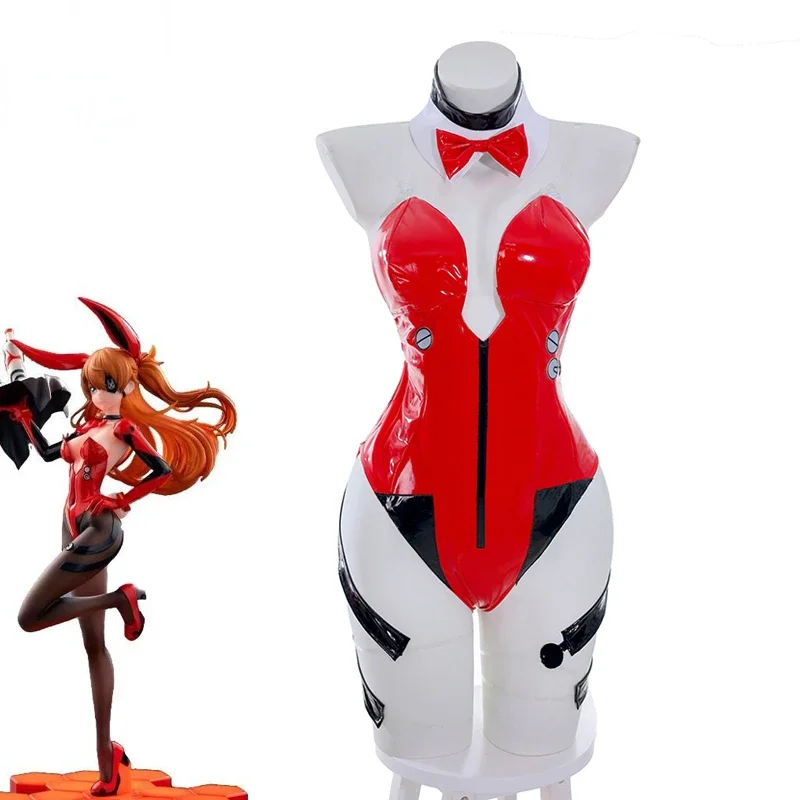 

Anime Asuka Bunny Suit Asuka Langley Soryu Cosplay Costume Sexy Red Women Bunny Girls Jumpsuit Halloween Bodysuit