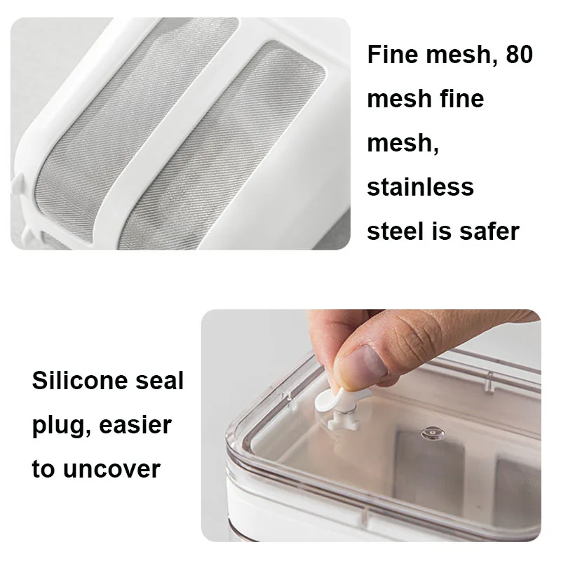 Description Picture 6 of item1100ml Yogurt Filter & Strainer Fine Mesh Transparent Box Homemade Screen Cheese Moisture Seperator Maker for Kitchen