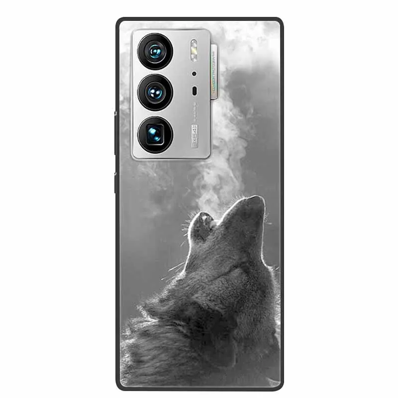 Animal Painted Silicone Soft Phone Case - Shockproof TPU Shell with Wolf Design