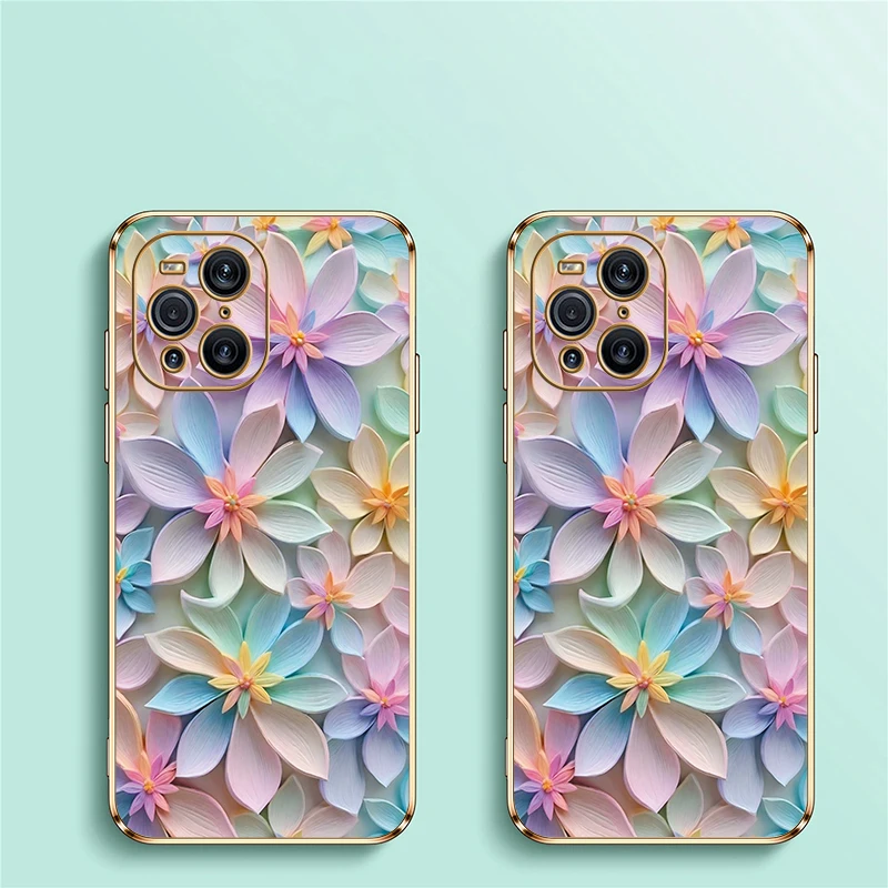 Colorful Flower Pattern Plating Shockproof Soft Silicone Case