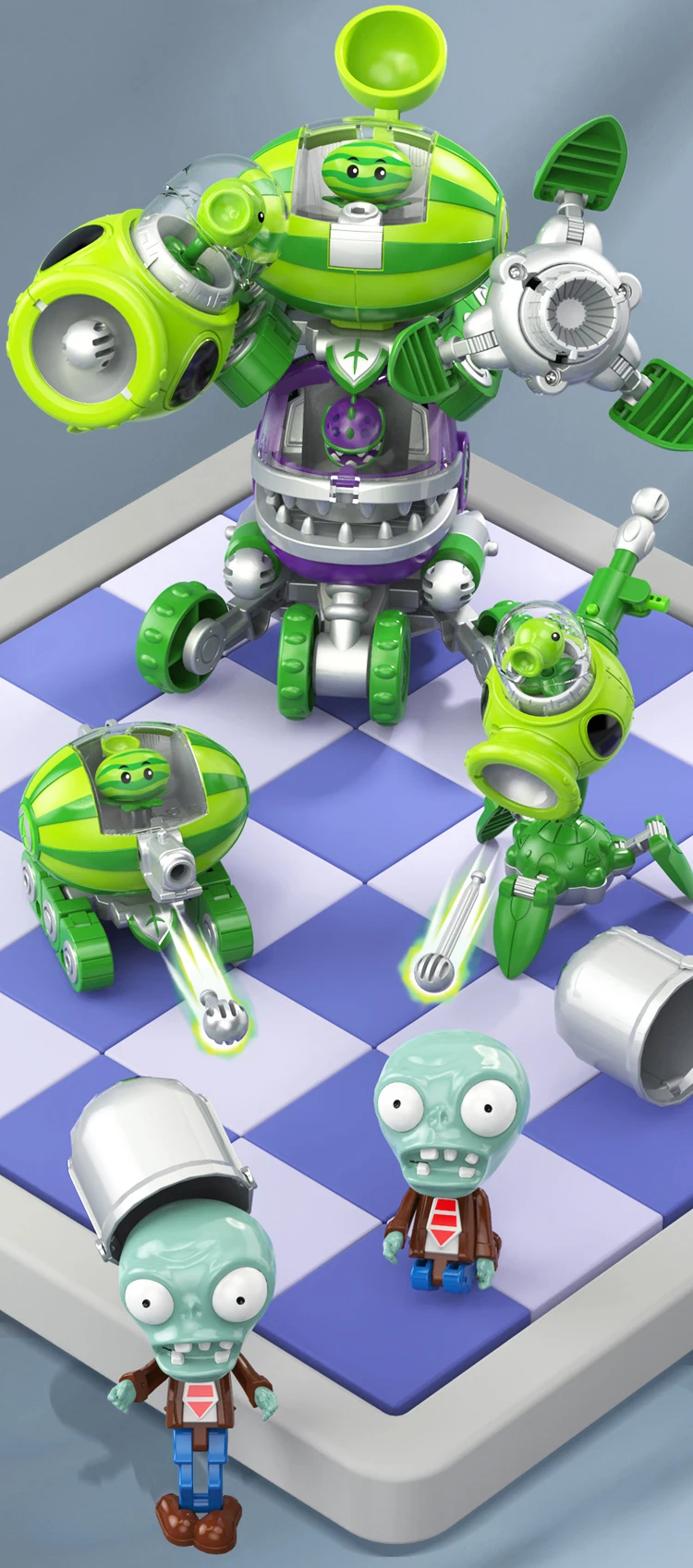 Plants Vs. Zombies Boss-Roboter Melon-Pult Chomper Actionfigur-Modellset PVC-Verformbare Puppen-Spielzeuge als Geschenk – Detail 6
