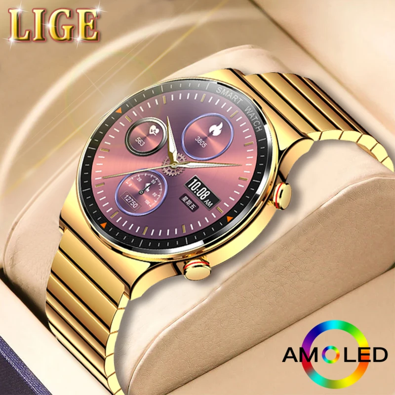 

LIGE 1.39 AMOLED454*454 Bluetooth call Smart Watch Men 512MB 400mAh Heart Rate Blood Pressure Monitoring IP67 Sports Smartwatch