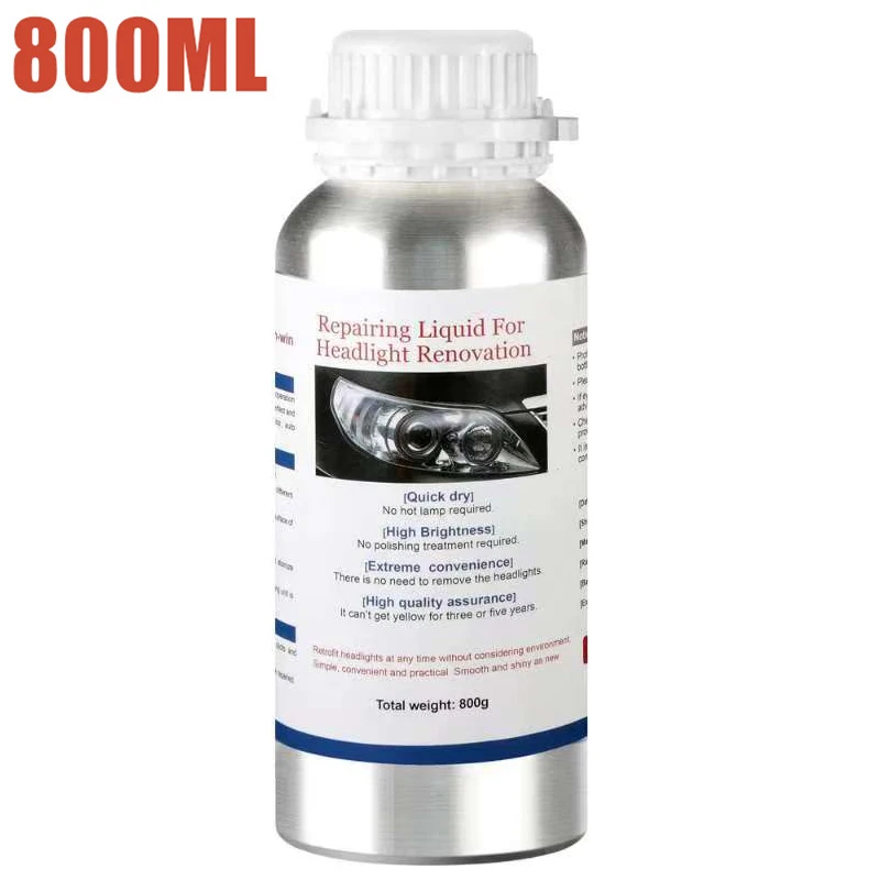 thumbnail image 1 of Líquido de Reparación de Faros de Coche, Restauración de luces de automóvil, Pulido Químico, 800ml, 1 of 5