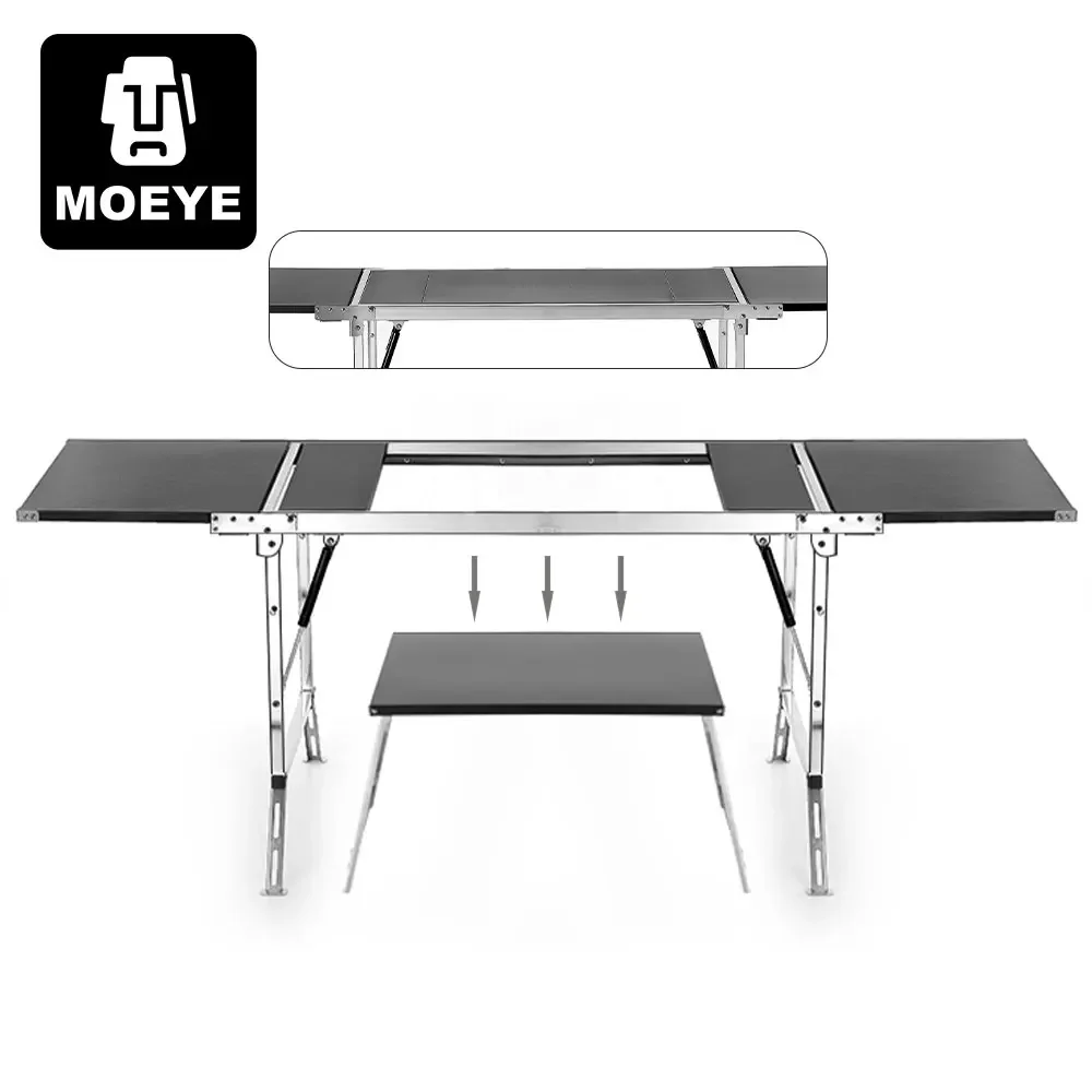 Igt Table de camping en acier inoxydable avec sac de rangement pour camping en plein air