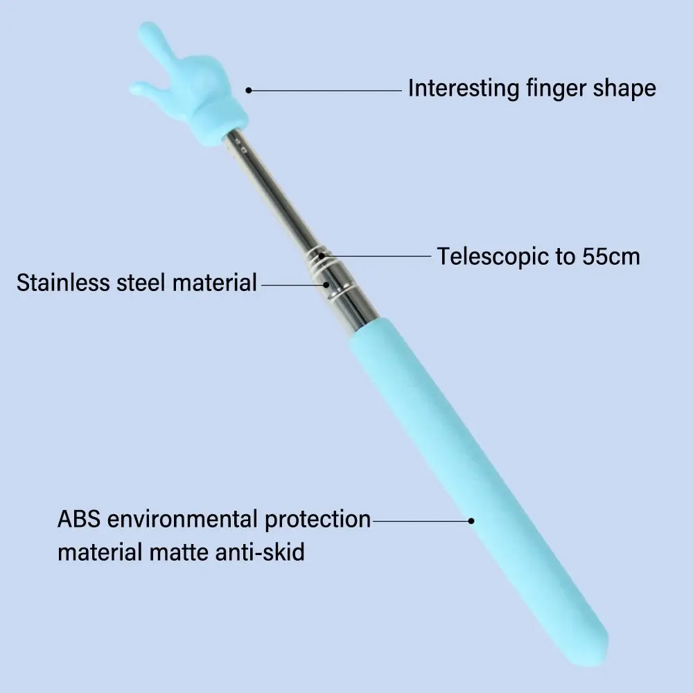 Telescopic Rod Stainless Steel Finger Design Handheld Presenter Teaching Stick Whiteboard Pointer Finger Reading Sticks teacher pointer