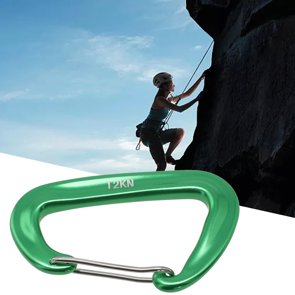 Karabiner D Form Clip Haken Tragbare Für Klettern Snap Clip 12KN 8*5cm Aluminium Rucksack Haken Karabiner werkzeuge – Detail 6