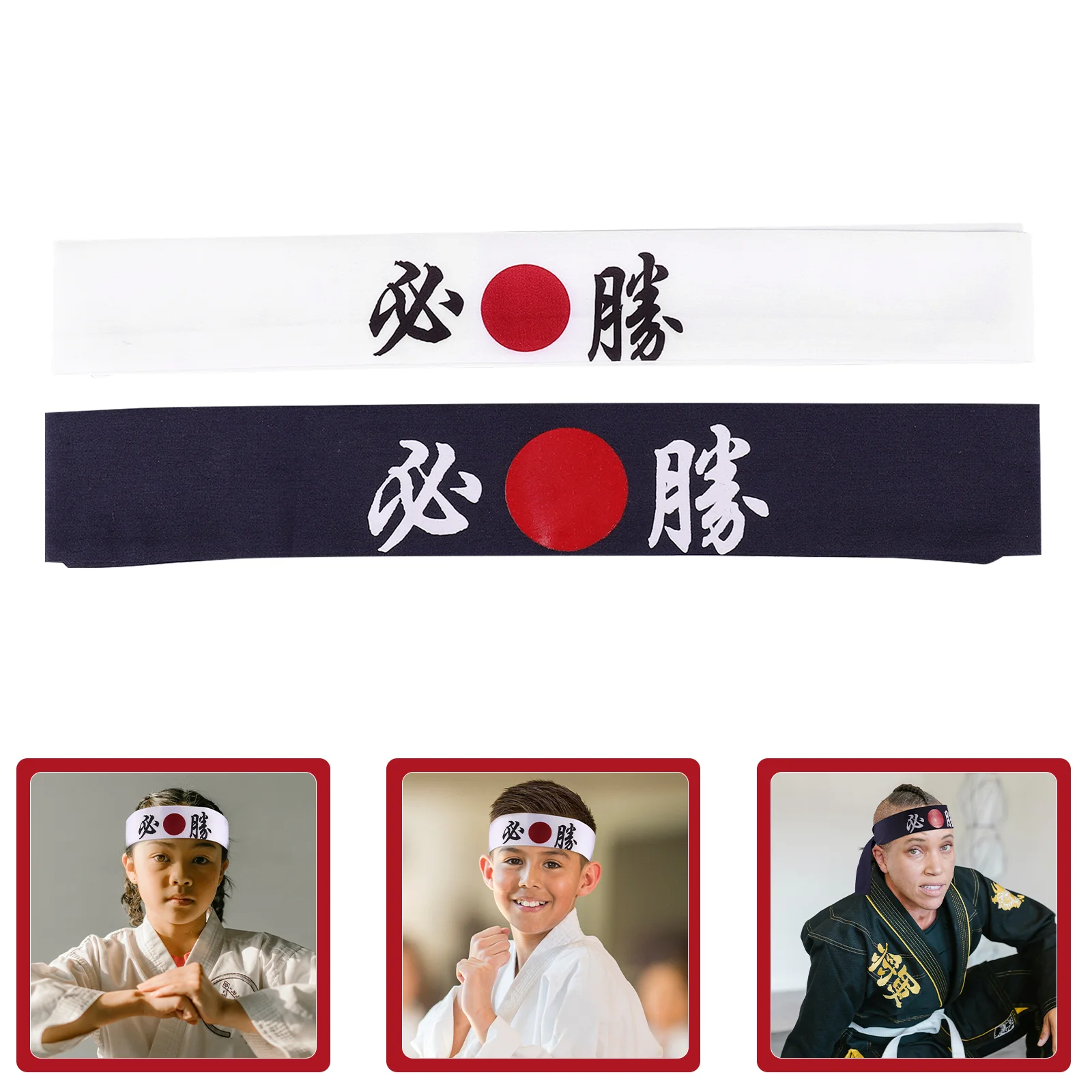 2pcs Decorative Head Bands Japanese Chef Headband Breathable Karate Headband