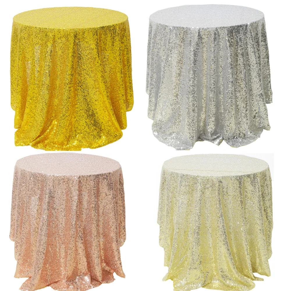 

Round 47inch Sequin Tablecloth Rose Gold Table Cloth For Wedding Party Decor Birthday Baby Shower Christmas Home Tea Table Cover