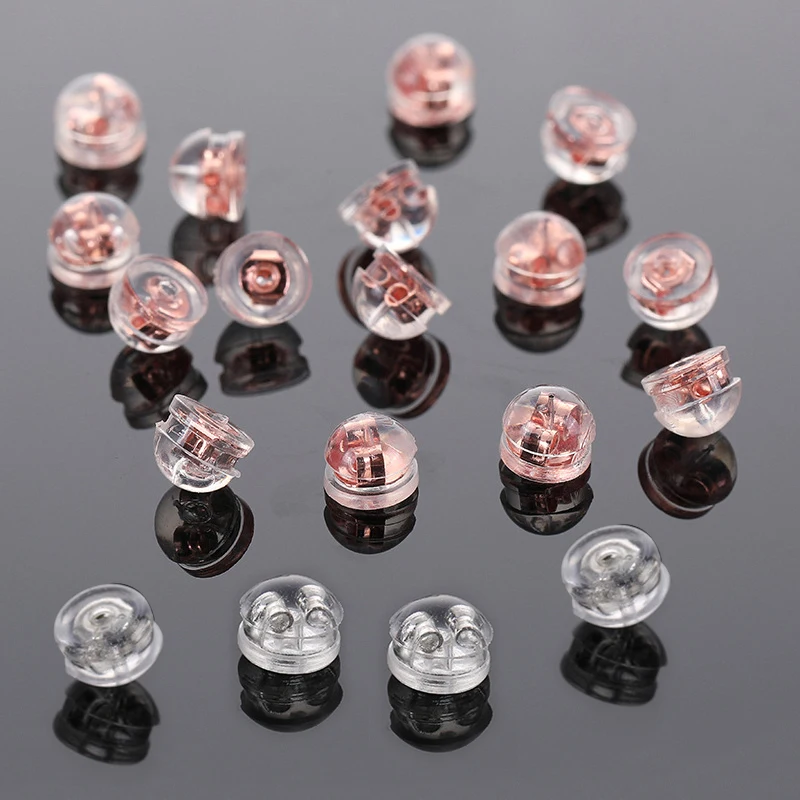 

20pcs Earring Back Stoppers for Women Soft Silicone Rubber Copper Stud Earrings Bullet Tube Plugs DIY Earring Jewelry Accessory