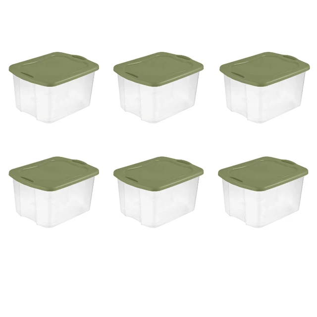 Sterilite 70 Quart Ultra Storage Container Box (4 Pack) & 6 Quart Tote (12 Pack)