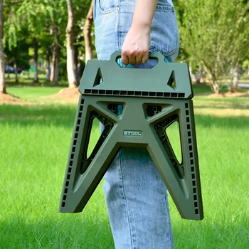 2023 야외 플라스틱 접이식 스툴, 두꺼운 손 운반, 낮은 스툴 Maza, 어린이 소형 벤치, 캠핑 휴대용 낚시 스툴