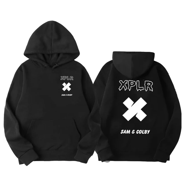 Pullover Hoodie Xplr Black Hoodie Xplr Hoodie Sam And Colby - Main Image