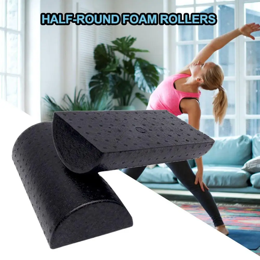 1pc 30cm Half Round EVA Foam Roller For Yoga Pilates Sport Fitness Equipment Balance Pad Yoga Blocks With Massage Floating Point