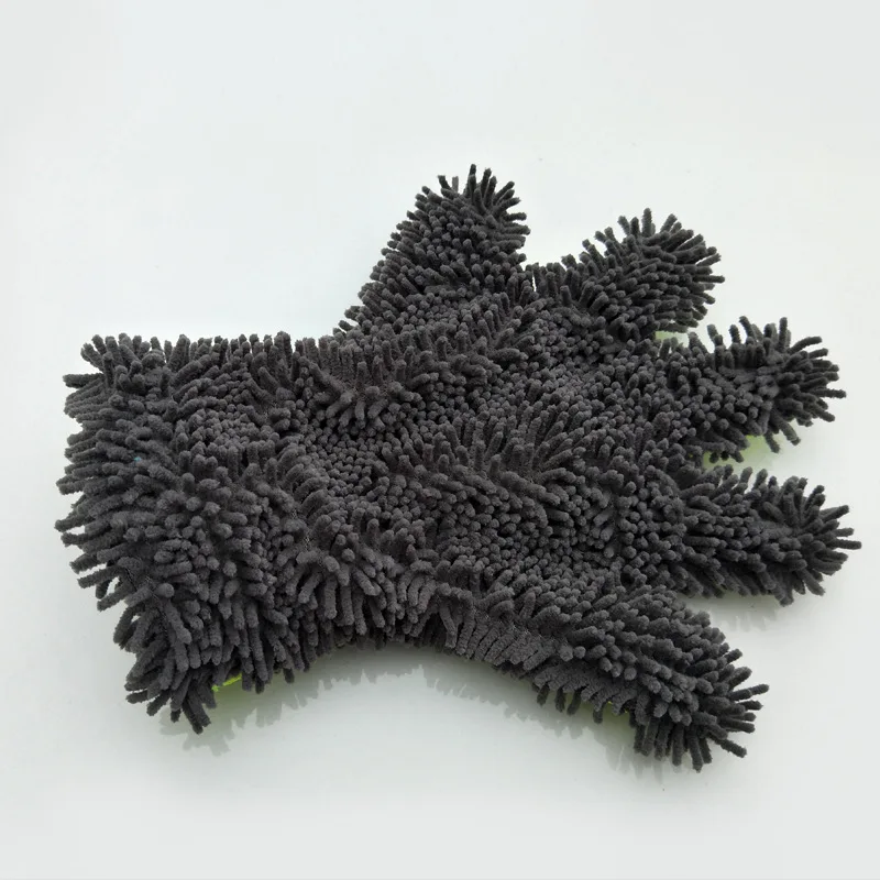 Thickened Car Wash Gloves Household Cleaning Five Finger Gloves Sandwich Mesh Hole Scrubber