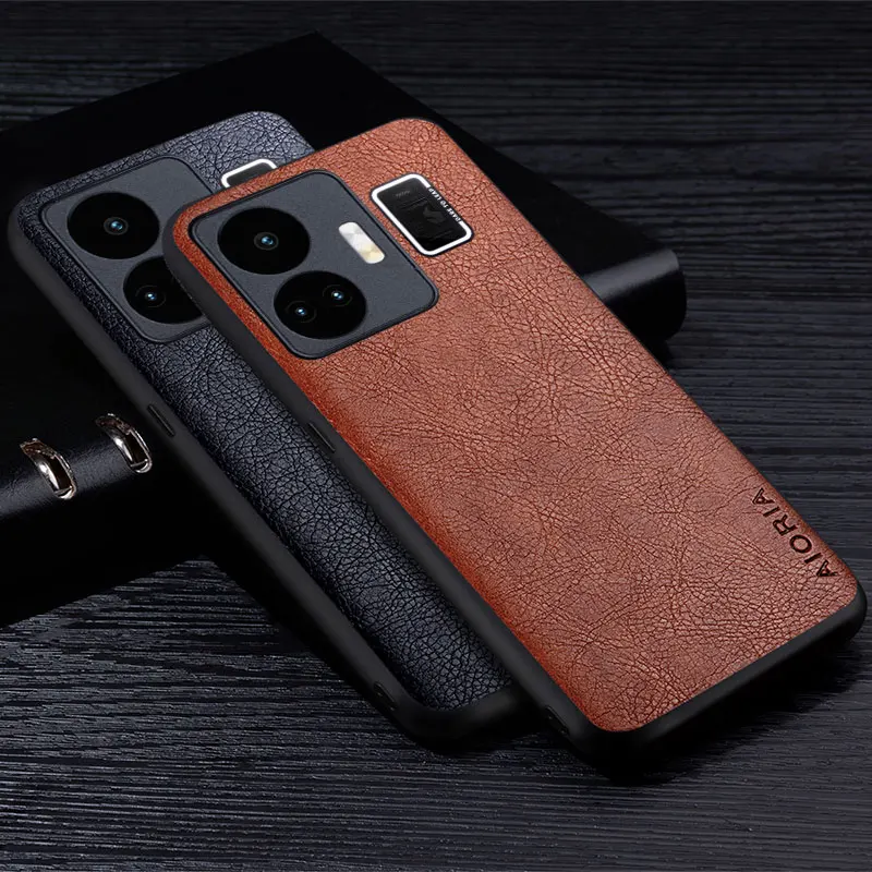 Custodia Per Realme Gt3 2 Gt2 Pro Business Style Retro Litchi Pattern Cover Posteriore In Pelle Pu Per Realme Gt Neo 2 3 3T 5 Master Case