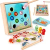 Kids Early Education Props Wooden Magnetic Games 3D Fishing Toy Game Baby Kids Educational Toys Children Birthday Christmas Gift 5