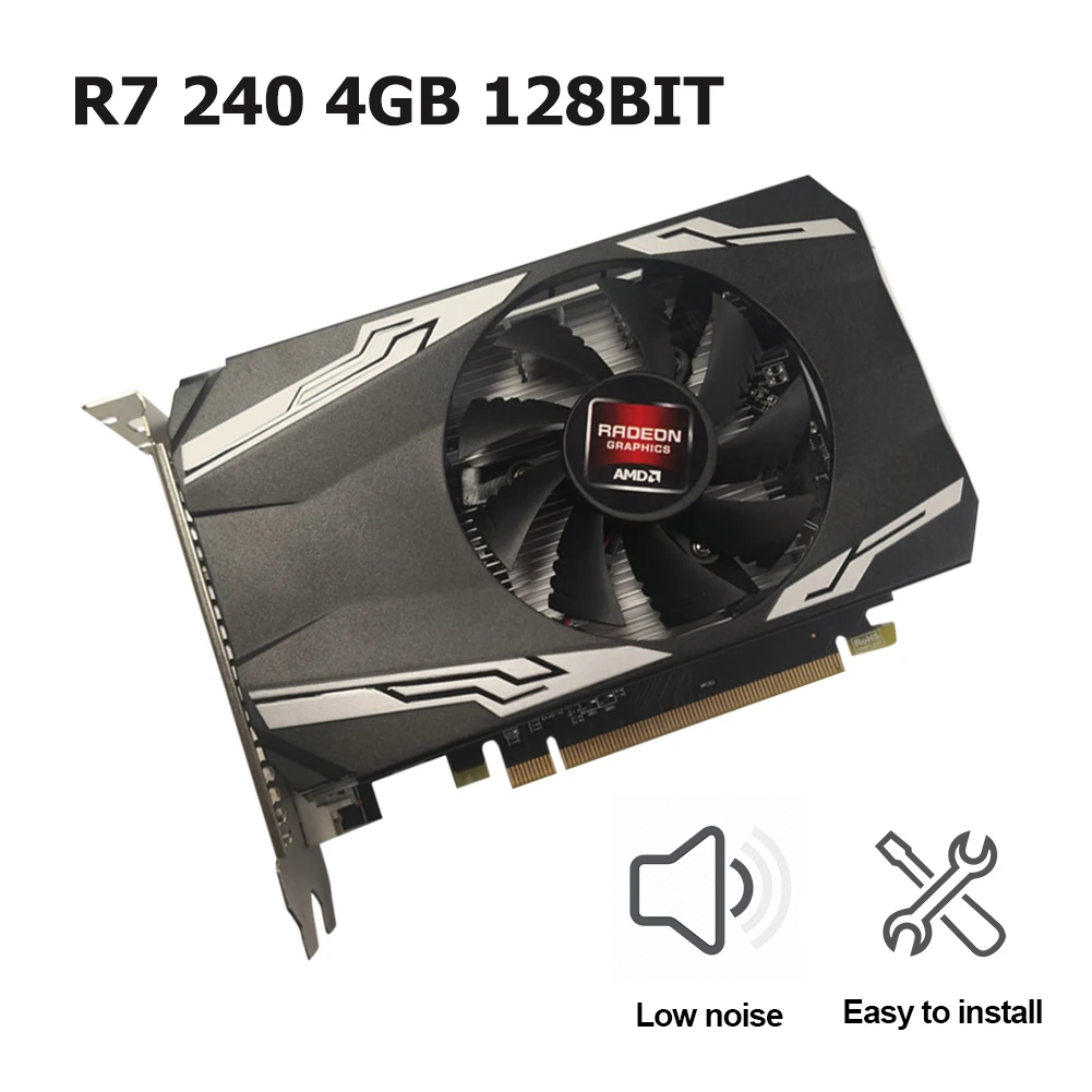 R7 240 4GB DDR3 128BIT Desktop Computer Game Graphics Card Gaming Video Card for PC HDMI-compatible interface 