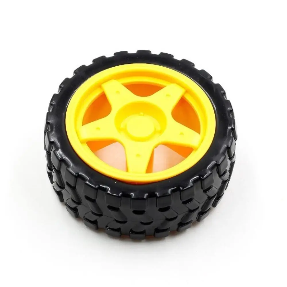 No-load Speed 3-6V DC Electric Motor Magnetic Plastic TT Motor Tire Wheel Yellow 1:48 Dual Shaft Gear Motor Arduino Smart Car