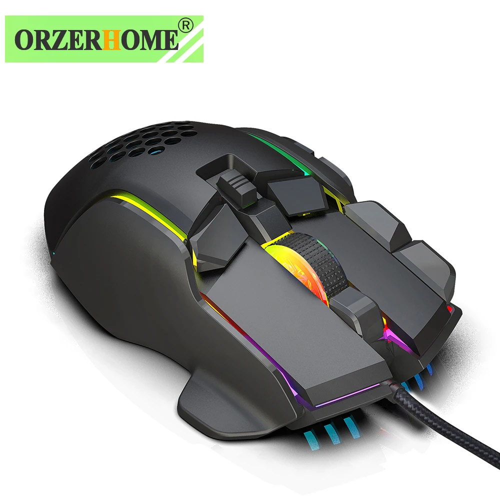 

Мышь игровая Проводная ORZERHOME, 12800 DPI, RGB, 10 клавиш, USB