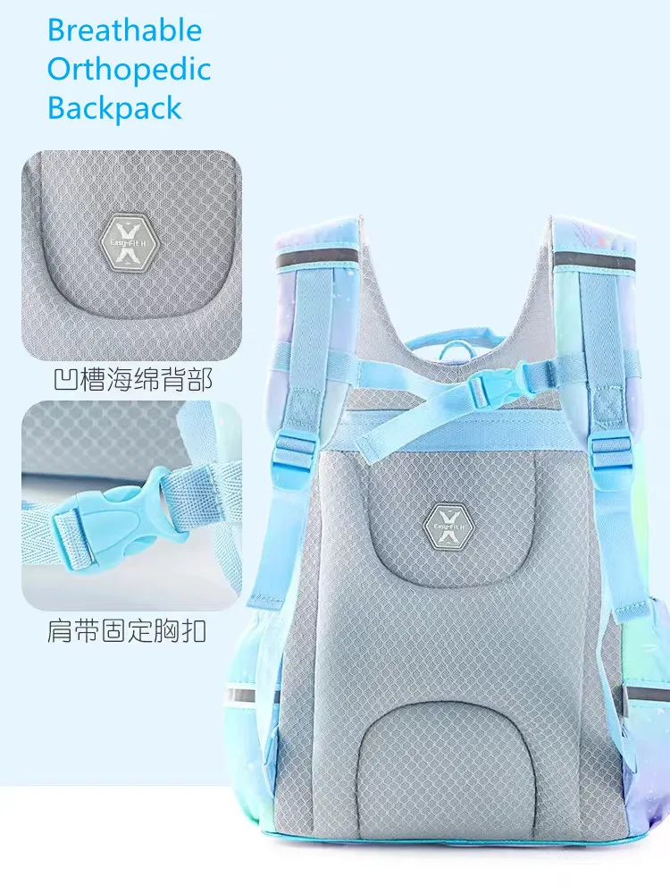 Genuine Disney Frozen School Bags For Girls Grade 1-3 Elsa Anna Primary Student Shoulder Orthopedic Backpack Mochila Escolar