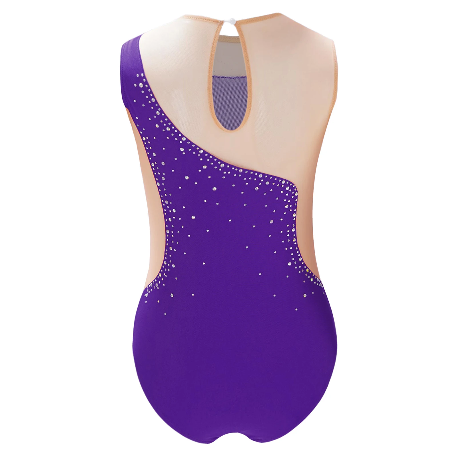Kids Girls Ballet Gymnastics Leotard Figure Skating Performance Costume Sports Workout Dance Sheer Mesh Patchwork Yoga Bodysuit ballet leotard dance leotard