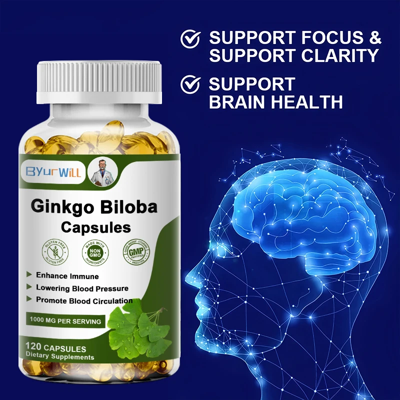 Natural Ginkgo Biloba Supplements ginkgo biloba supplement with Vitamin B1/B2/B12 for Brain Health