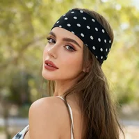 Y2K rétro Boho brise vent point extensible femmes bandeaux coréen Ins mode larges bandeaux Yoga sport rencontres cheveux accessoires 3