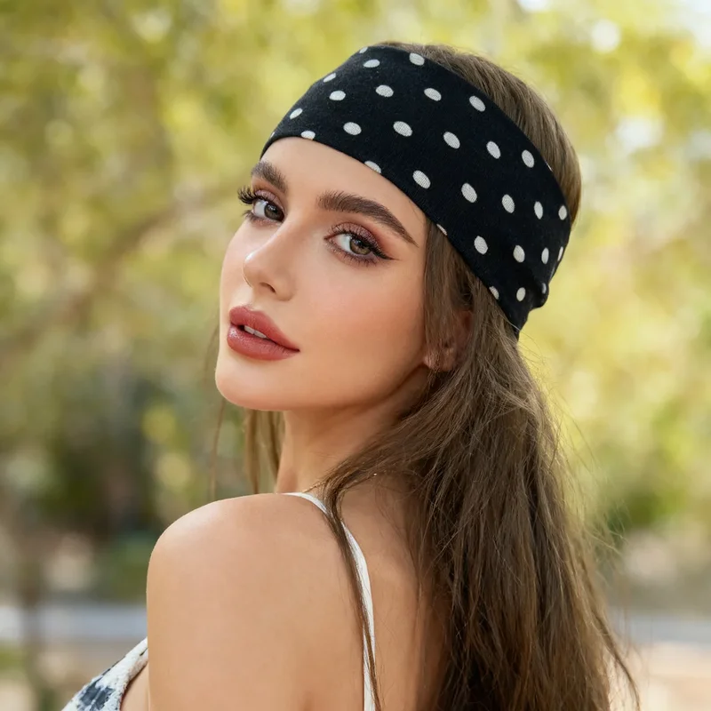 Y2K Retro Boho Breeze Wind Dot Stretch Women' Hairbands