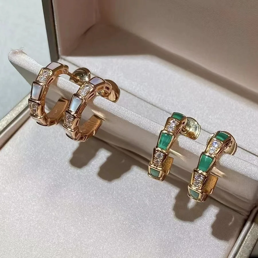 

Лидер продаж, серьги из чистого серебра s925 пробы с инкрустацией в виде змеи из фритиларии, роскошные и изысканные женские ювелирные изделия
