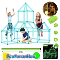Creative Kids Toy Fort Glow Building Kit Children's DIY 3D Castles Tunnels Play Tents Games Educational Toys Birthday Gifts 1