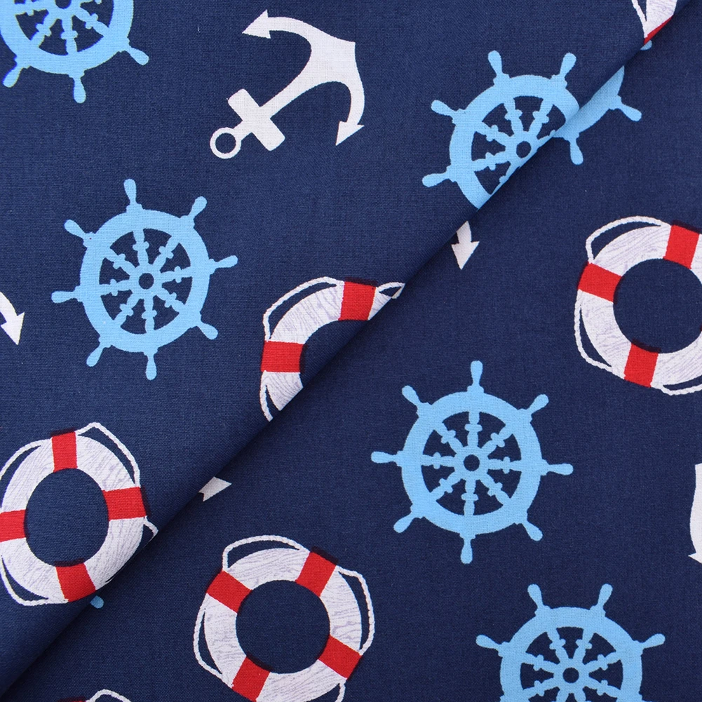 Chainho,Printed Plain Weave Cotton Fabric,Handmade DIY Quilting Sewing Material,Patchwork Cloth,Blue Series,20x25cm,15CD66