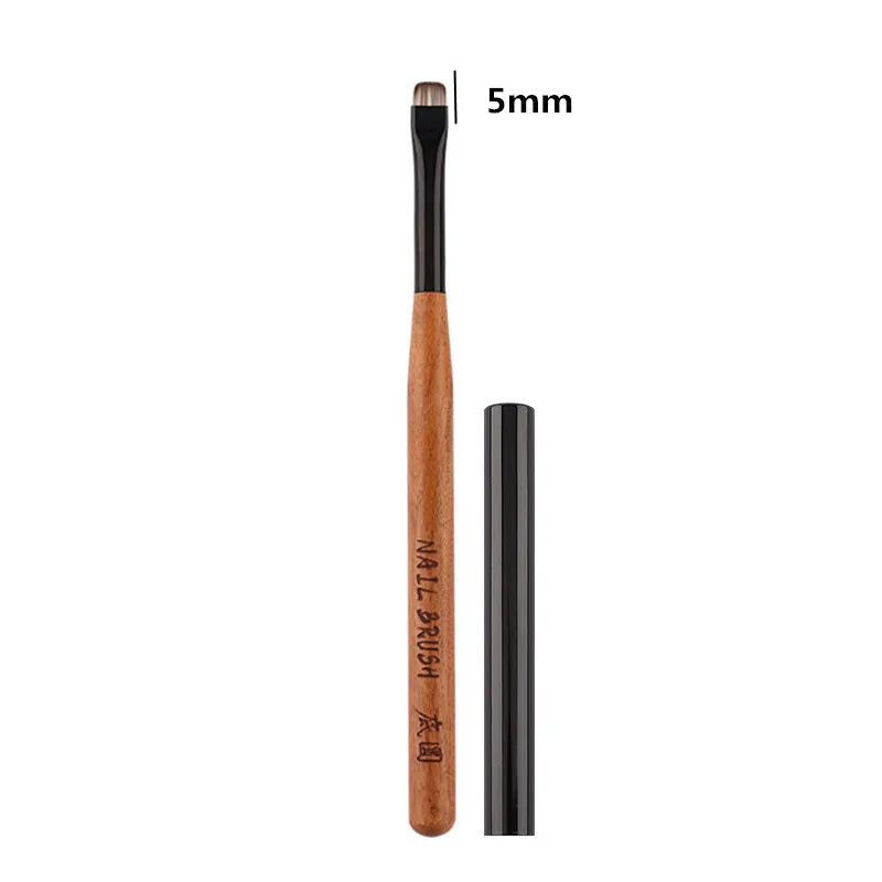 Round Wood Handle Nail Ombre Brush Gel Painting Brush Nail Art For Gel Tip Extension Acrylic Builder Accessory Nail Art Brushes 2