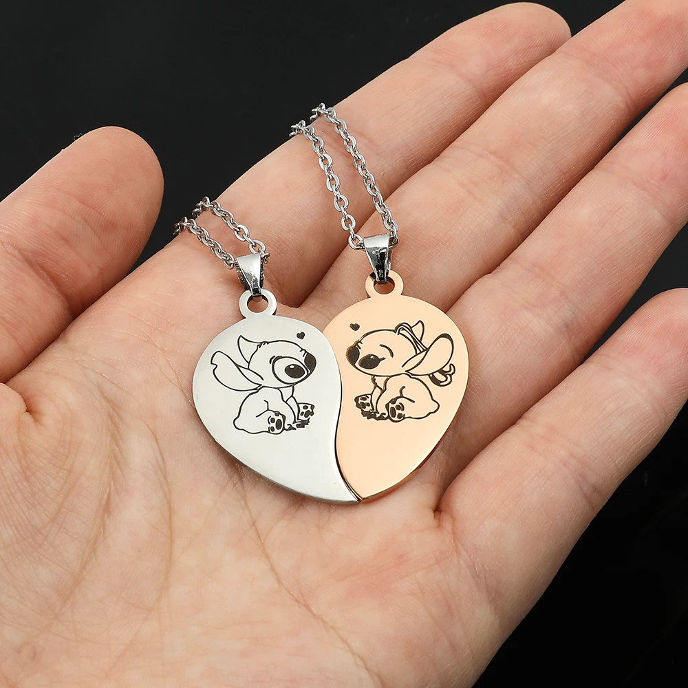 Stainless Steel Heart Stitch Pendant Best Friend Girl BFF Necklace of 2 for  Kids Children Friendship Jewelry Party Gifts - AliExpress