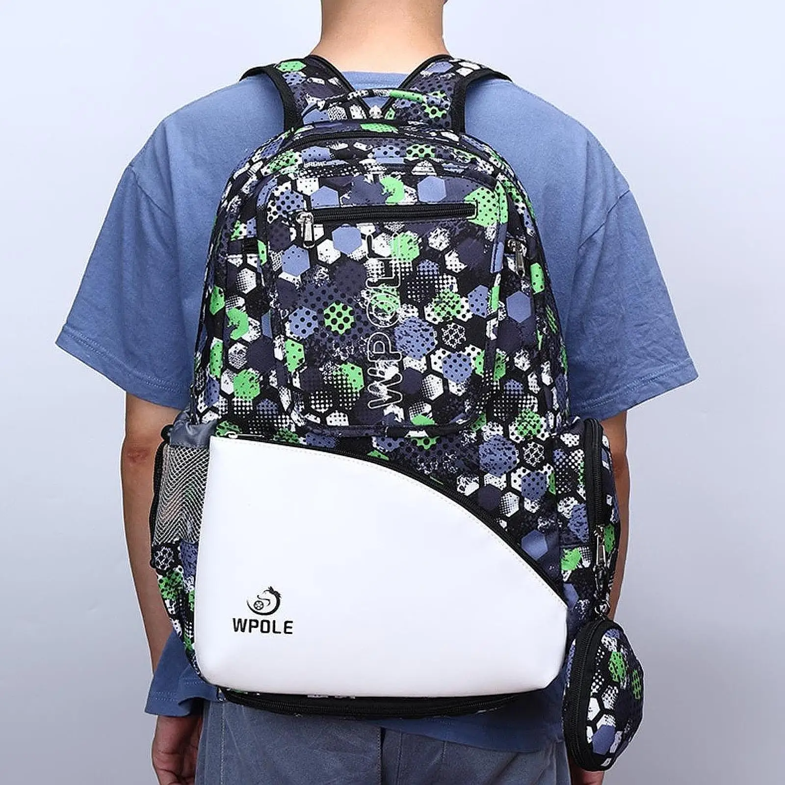 Table Tennis Racket Backpack Table Tennis Bag Crossbody Multifunctional Large Capacity Storage for Men and Women for Training