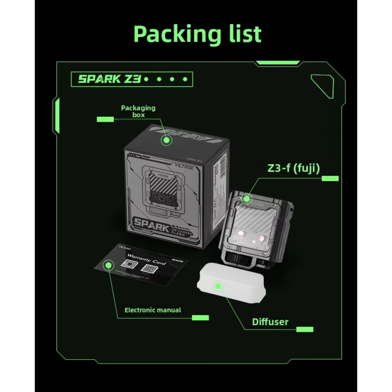 VILTROX 스파크 Z3 미니 충전식 카메라 플래시 라이트 속도 조절 카메라 스피드라이트 (, 캐논, 니콘, 후지필름 DSLR 카메라용)