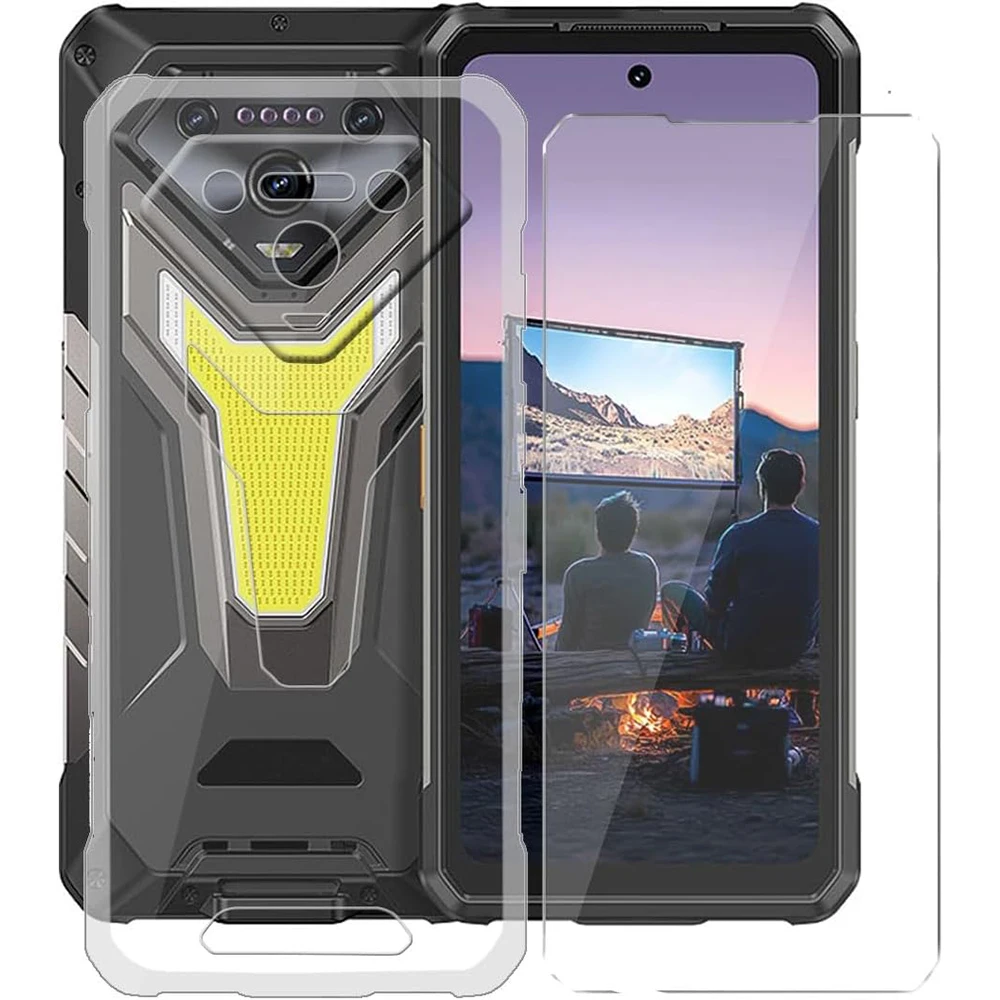 Étui 2 en 1 + verre trempé pour Ulefone Armor 34 Pro, Film de protection d'écran et housse en Silicone pour Ulefone Armor 34