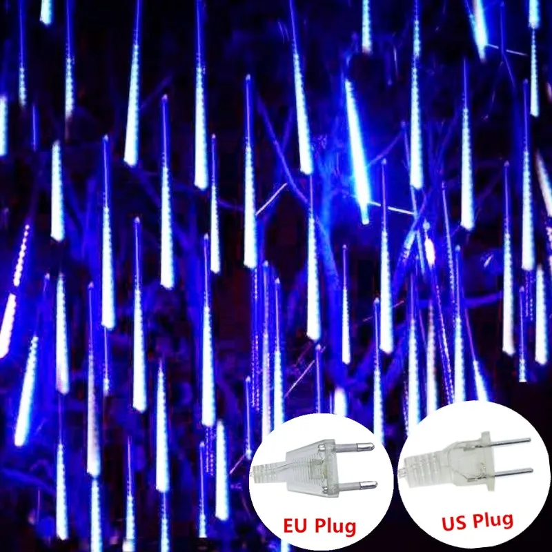 

4 Set Solar LED Meteor Shower Lights 30/50CM Outdoor Garden Waterproof Falling String Lights for Wedding Party Xmas Decoration