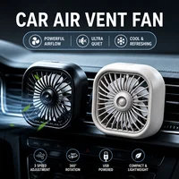 Nouveau mini ventilateur USB pour voiture, 3 vitesses réglables, fixation sur grille d'aération avec lumière colorée, ventilateur de refroidissement automatique, accessoires auto 2