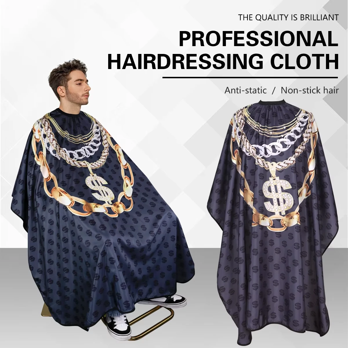 Professional Hairdressing Apron Waterproof Hairdresser Gown Snap Neckline Barber Haircut Cloth Antistatic Hairstyling Capes
