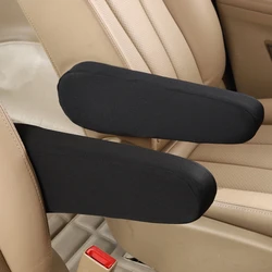 Set of 2 Universal Car Seat Armrest Covers - Soft, Comfortable, Dust - Proof Protective Fabric (Black)