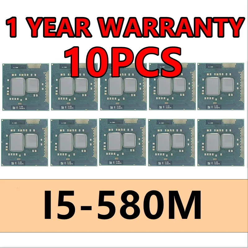 

10pcs i5-580M i5 580M SLC28 2.6 GHz Dual-Core Quad-Thread 3W 35W CPU Processor Socket G1 / rPGA988A