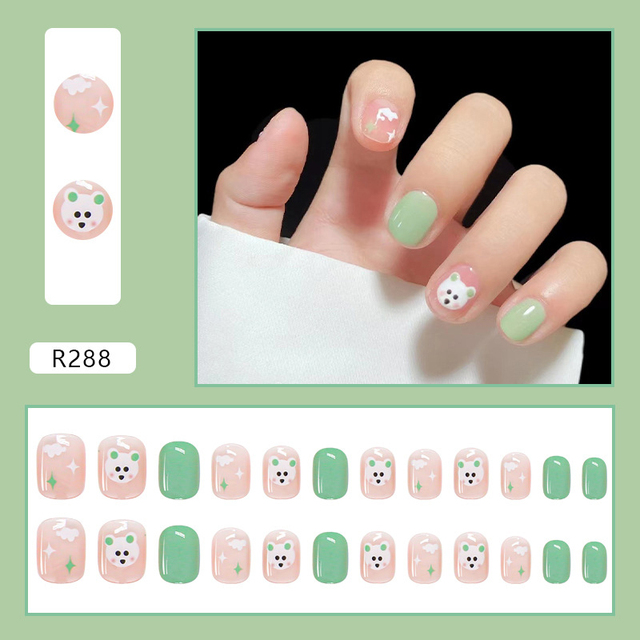 Full Cover Fake Nails Art Tools Matte Press on Coffin French Acrylic False Nail Tips With Glue Display Artificial Designs