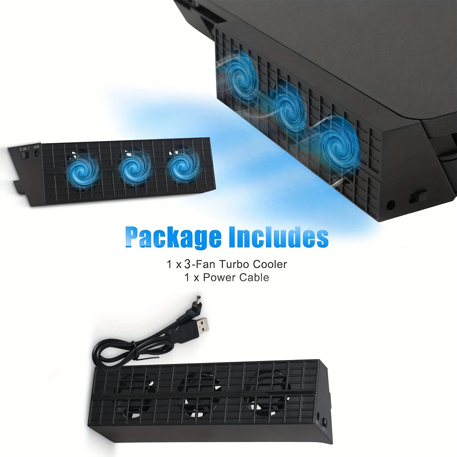 PS5 Cooling Fan With Temperature Sensor - External USB Turbo Fan For PlayStation 5