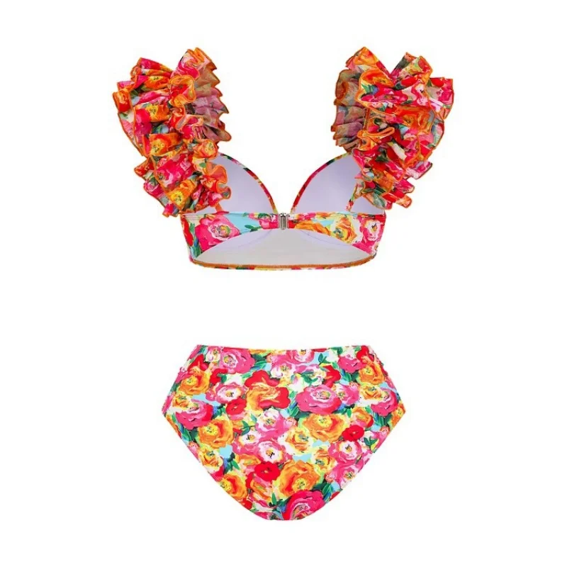 2024New Push up Bikini Sexy High WaistbikiniSplit Swimsuit Set Wholesale Chiffon Dress