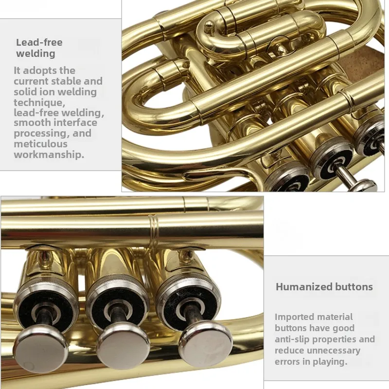 Palm Number in B Flat Trumpet Miniature Musical Brass Instruments Band Performance Accompany Trompeta Profesional Instruments